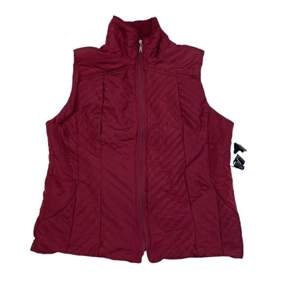 Fresh Puffer Vest NWT Full Zip Fleece Lining Red Size X Large XL - Picture 4 of 17